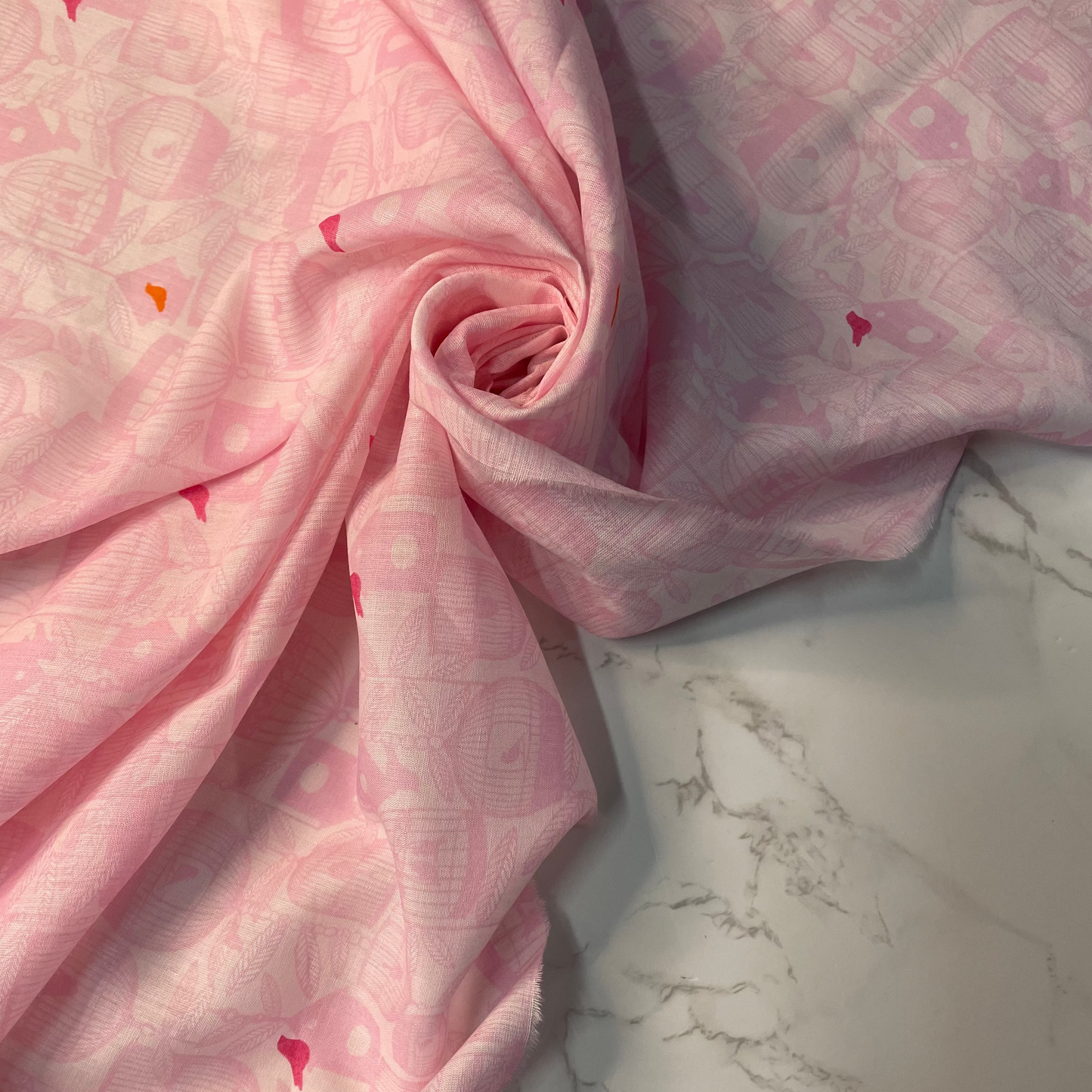 ORANE: Voile de coton imprimé motif graphique