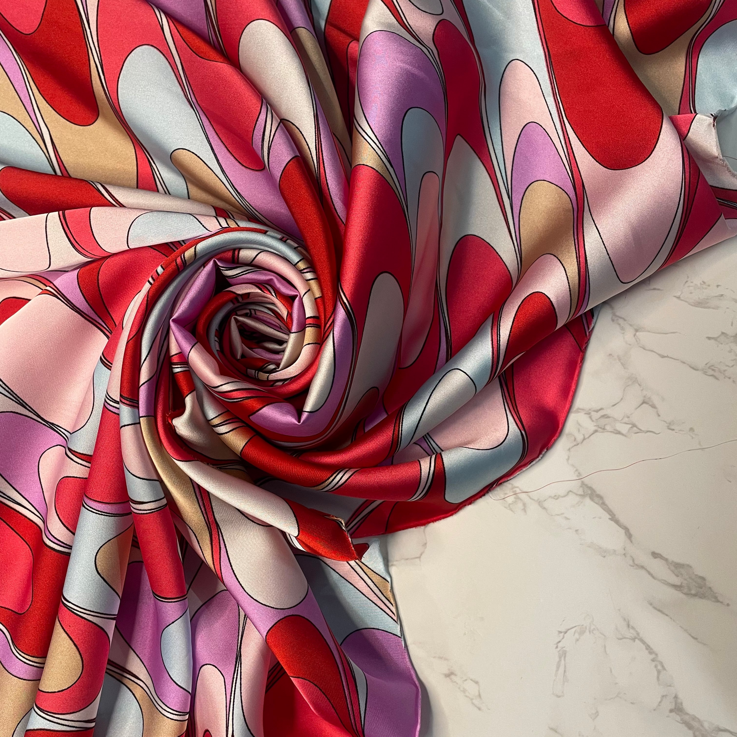 ELARA: Retro printed silk satin