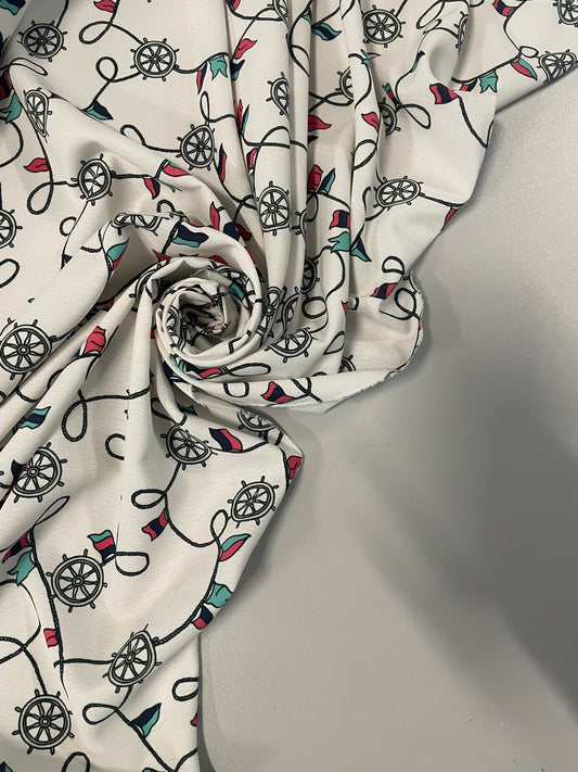 NYXIE: Nautical graphic print crinkled crepe