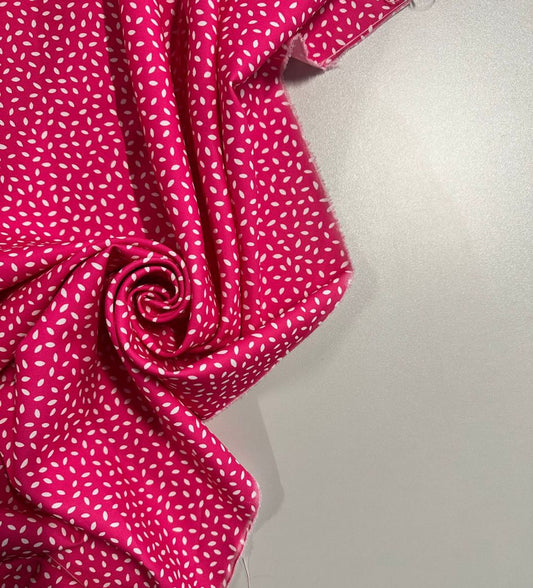 Charlotte: Pink fabric with graphic polka dots