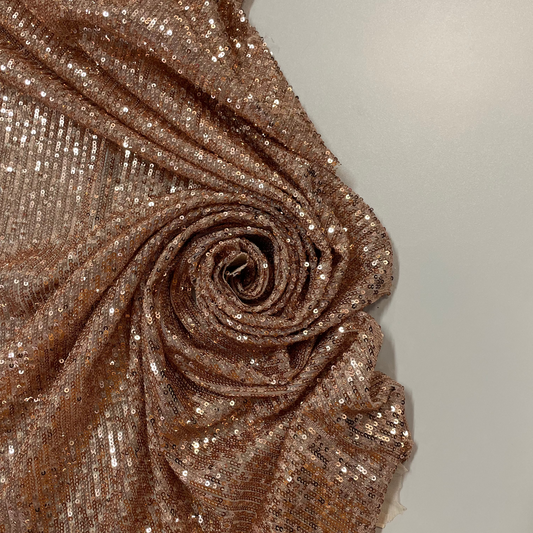 AYA: Rose gold sequins embroidered on tulle