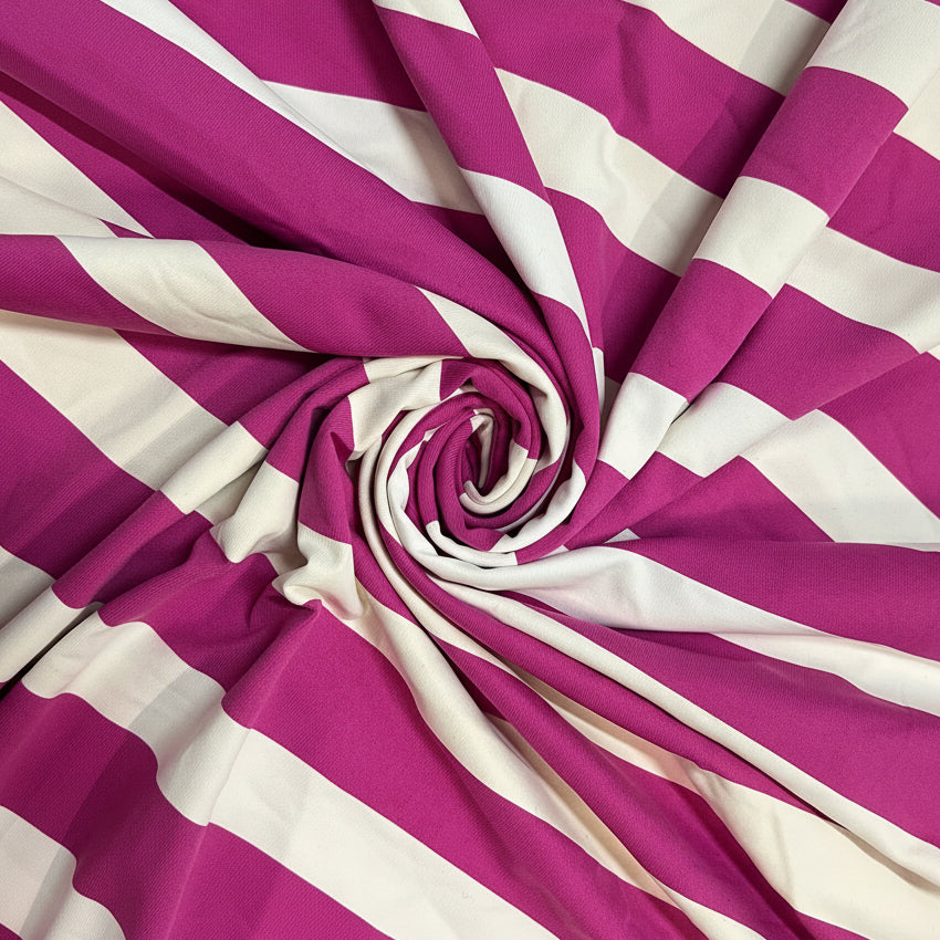 COUPON : RIVIERA FUCHSIA Maille rayée : 1,50 m