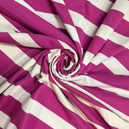 COUPON : RIVIERA FUCHSIA Maille rayée : 1,50 m