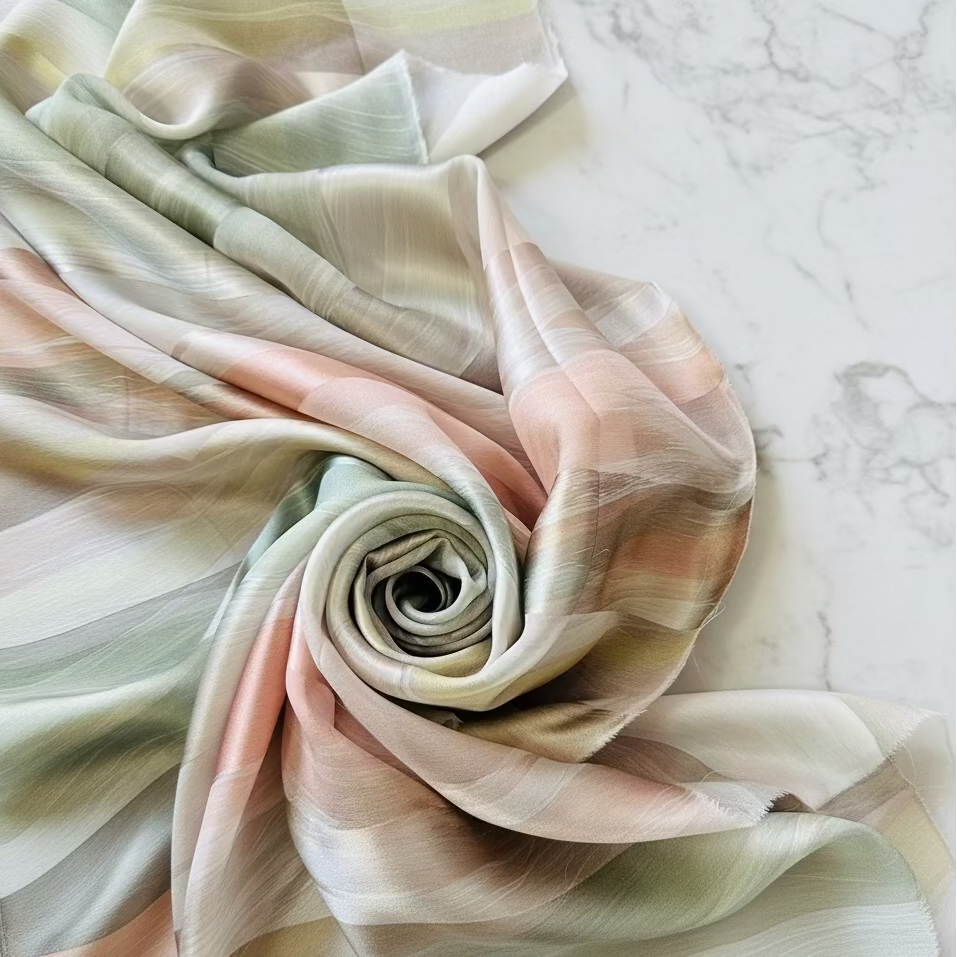 OSCAR: Bande satin imprimé soie : Blush ivoire · Édition limitée