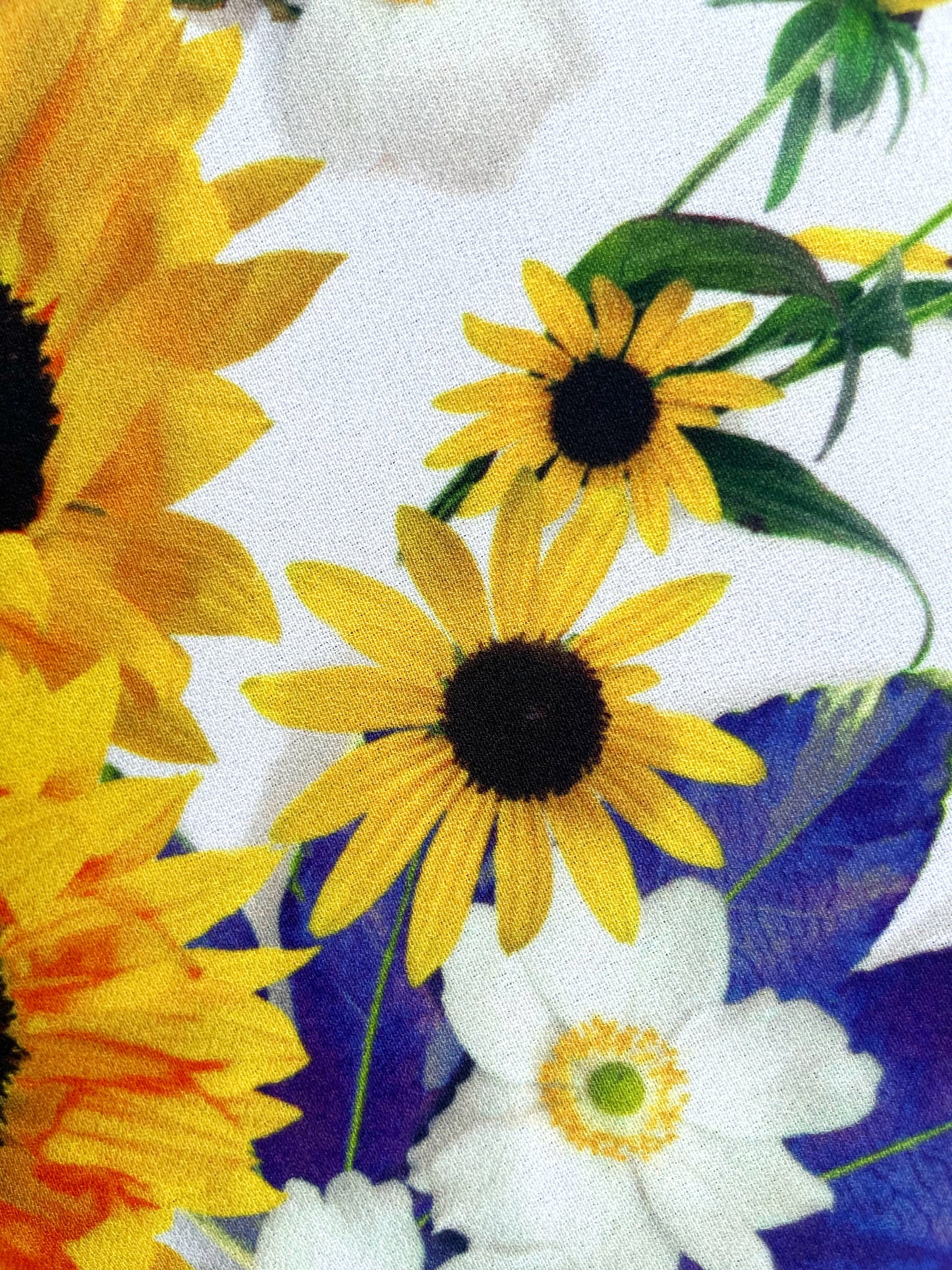 SOLARA: Crêpe imprimé Tournesol