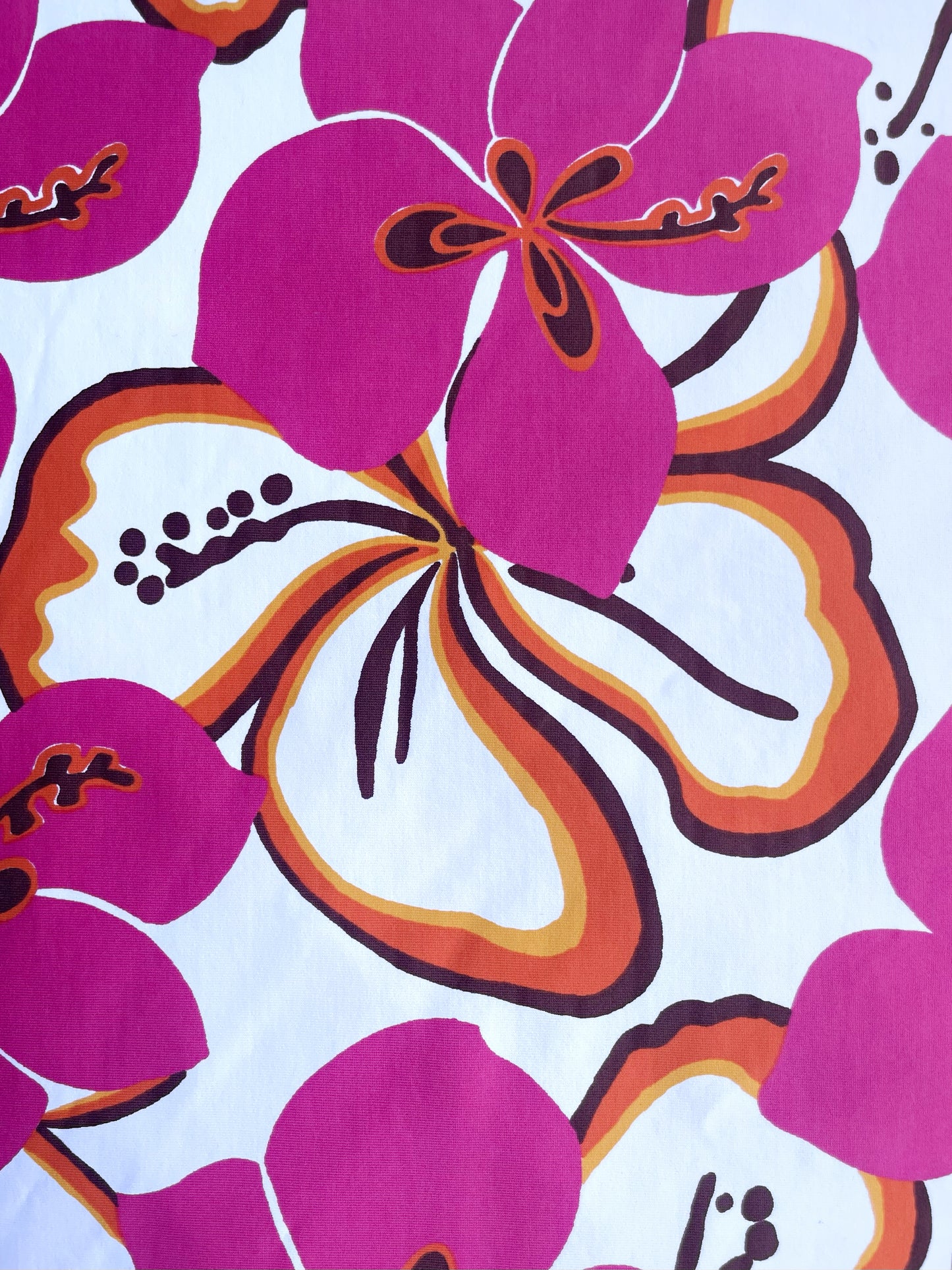 MILA: Maille imprimé Gros Hibiscus