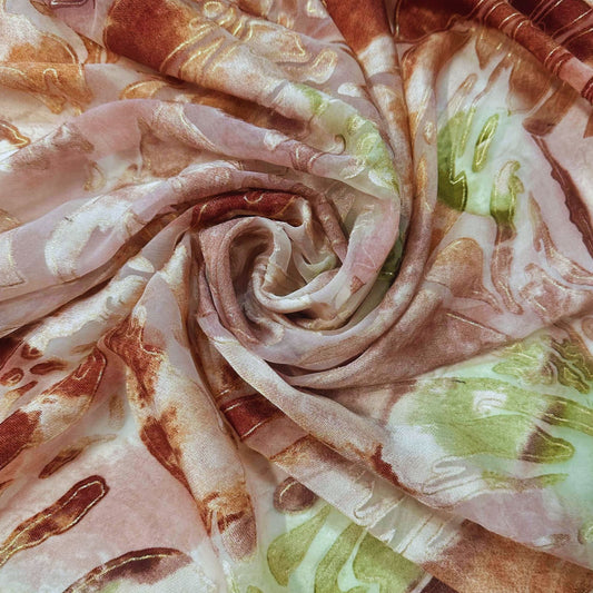ABANA: Satin dévoré imprimé florale