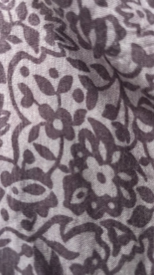 COUPON: LILAS ROMANTIQUE : Maille imprimée florale: 1.60m