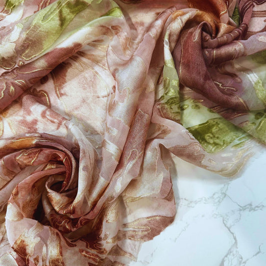 ABANA: Satin dévoré imprimé florale
