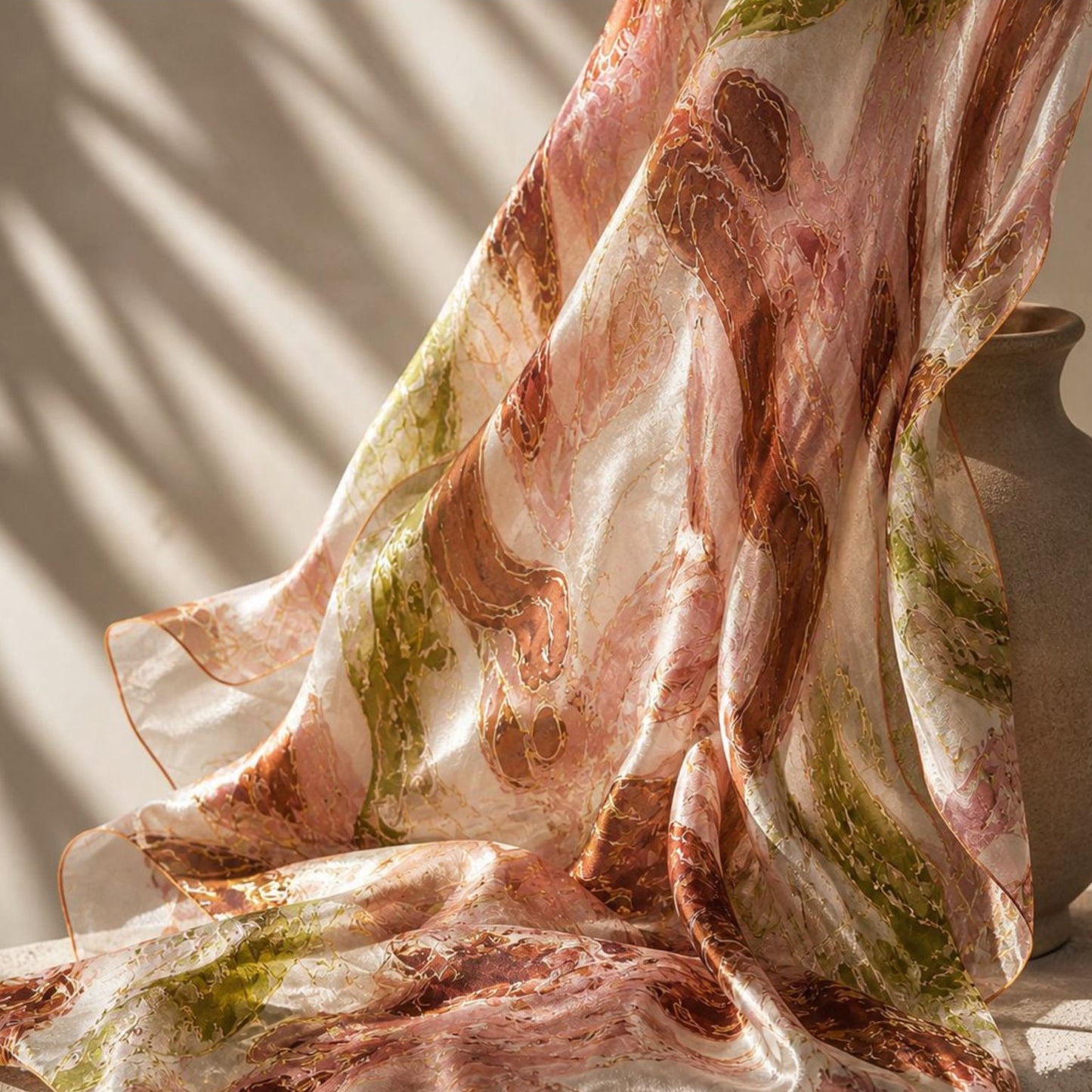 ABANA: Satin dévoré imprimé florale